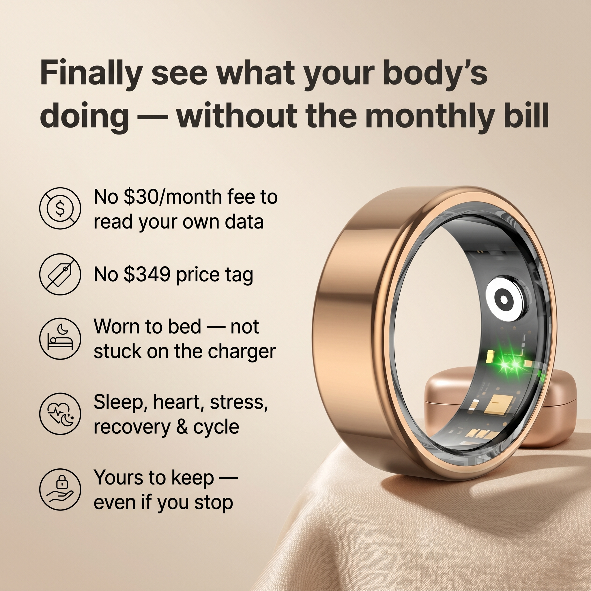 Calluve Vita Ring — Smart Health Tracking, No Subscription