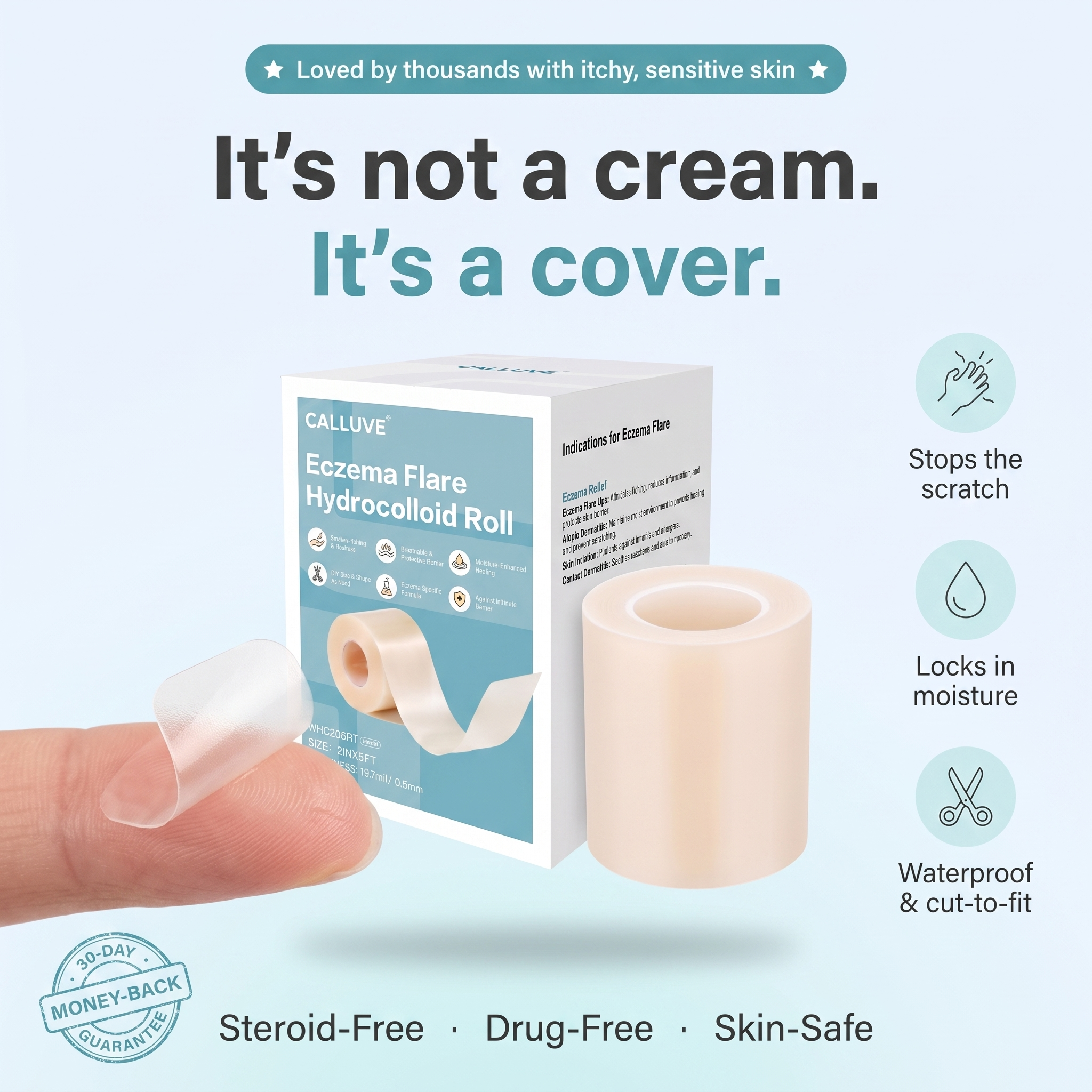 Calluve Flareguard™ — Cut-to-Fit Eczema Flare Patch