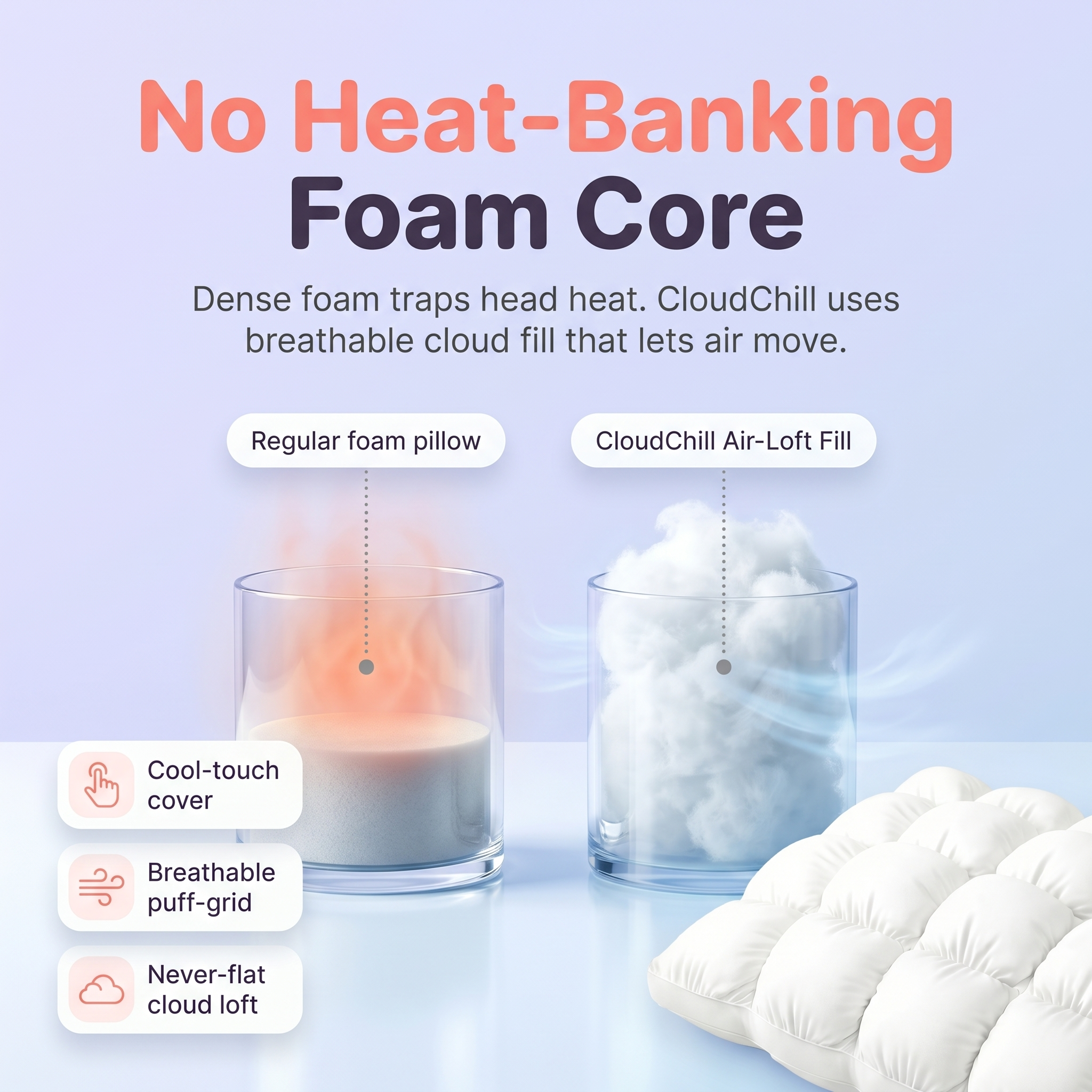 Calluve CloudChill Puff Pillow