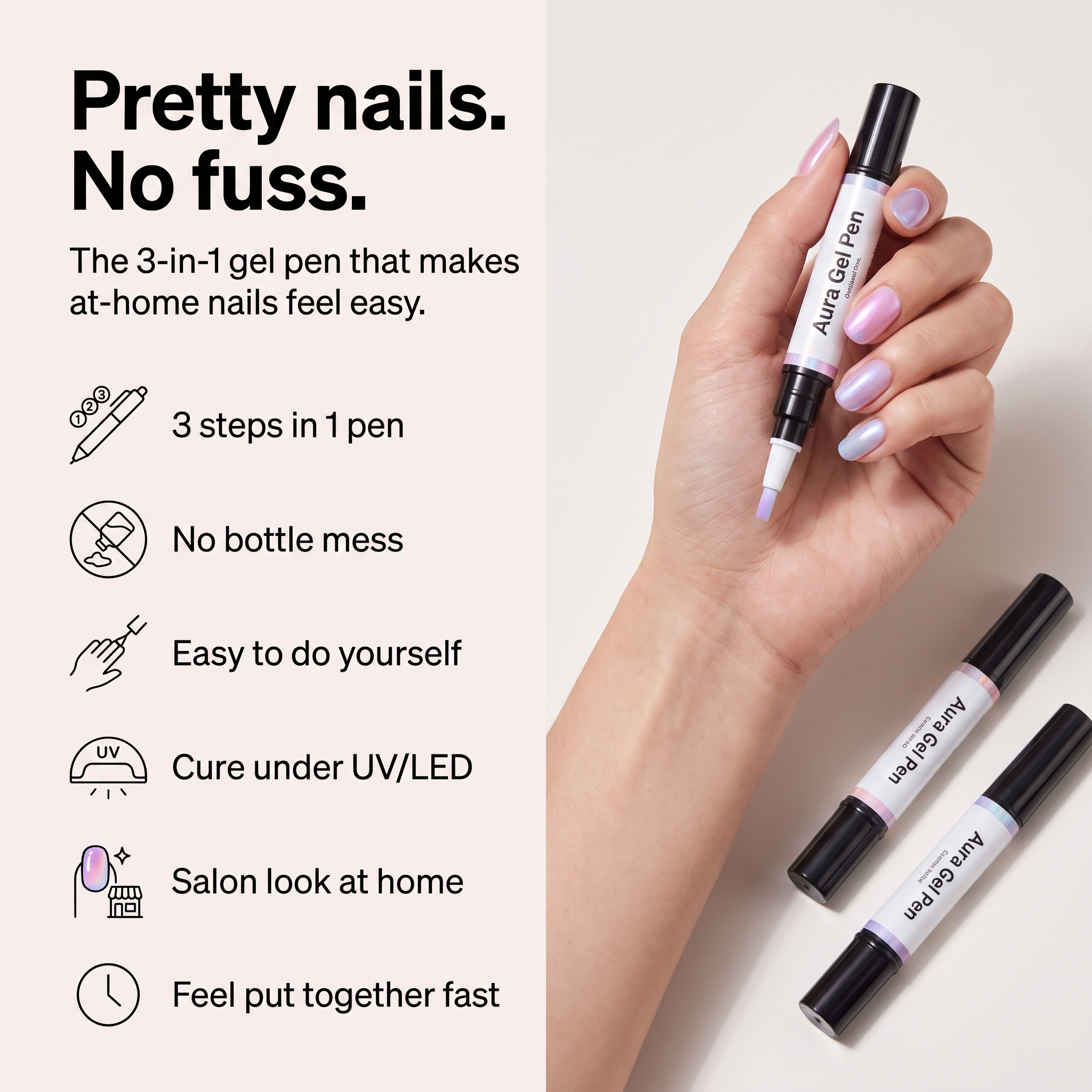 Aura Gel Pen — One-Step Cure Nail Set (6 Colors Set)