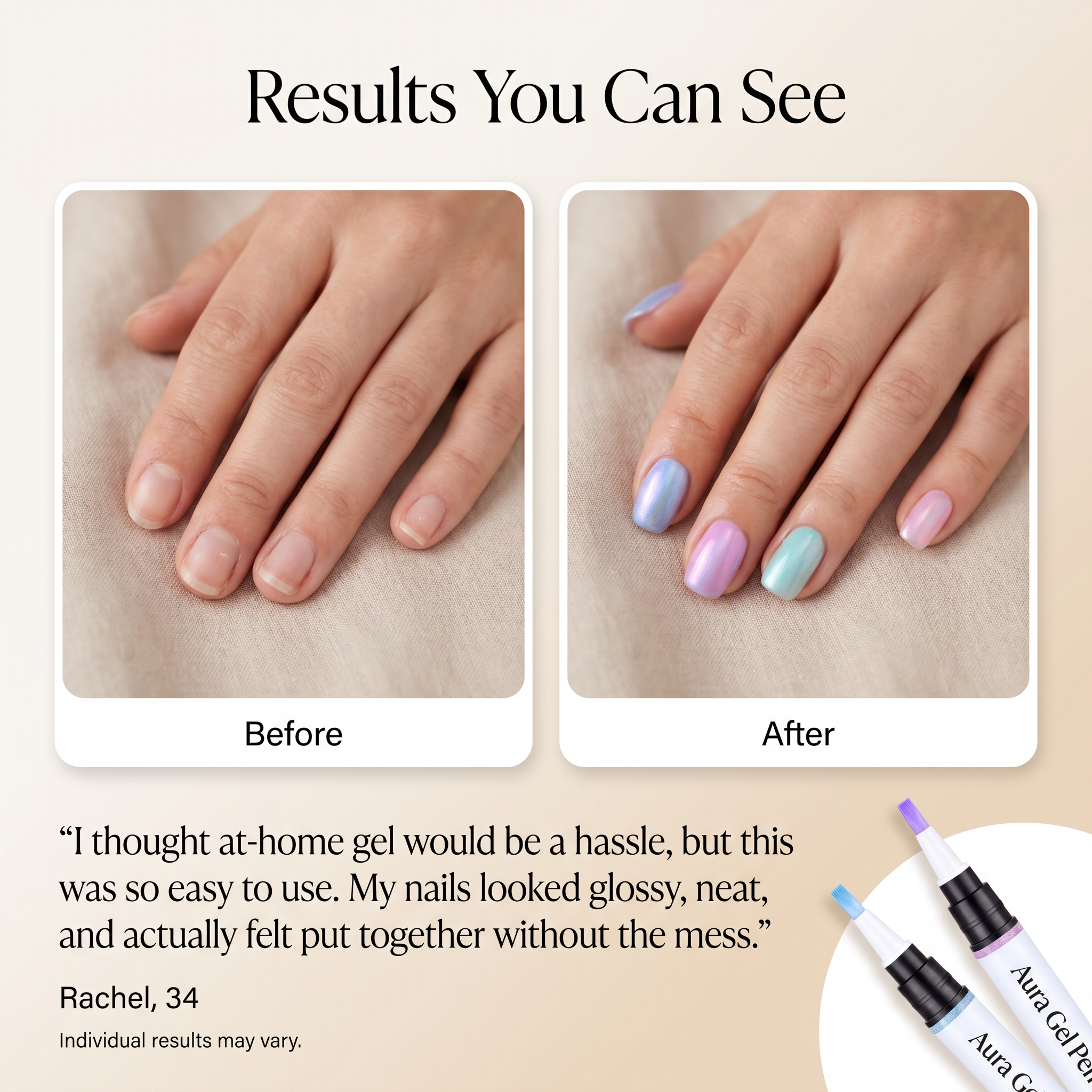 Aura Gel Pen — One-Step Cure Nail Set (6 Colors Set)