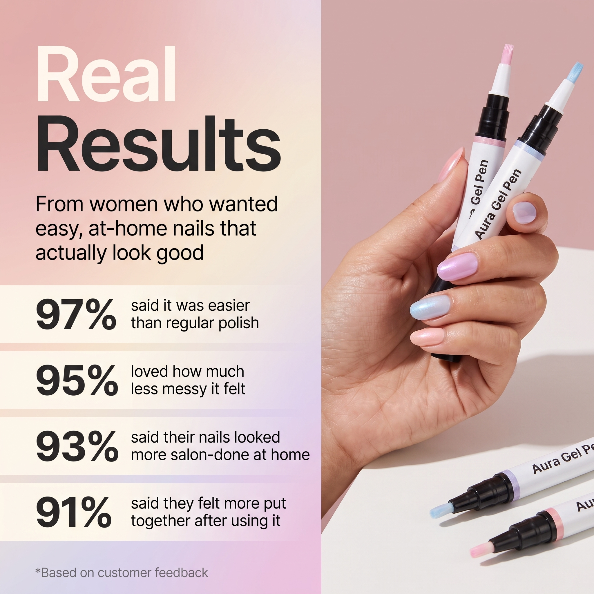 Aura Gel Pen — One-Step Cure Nail Set (6 Colors Set)