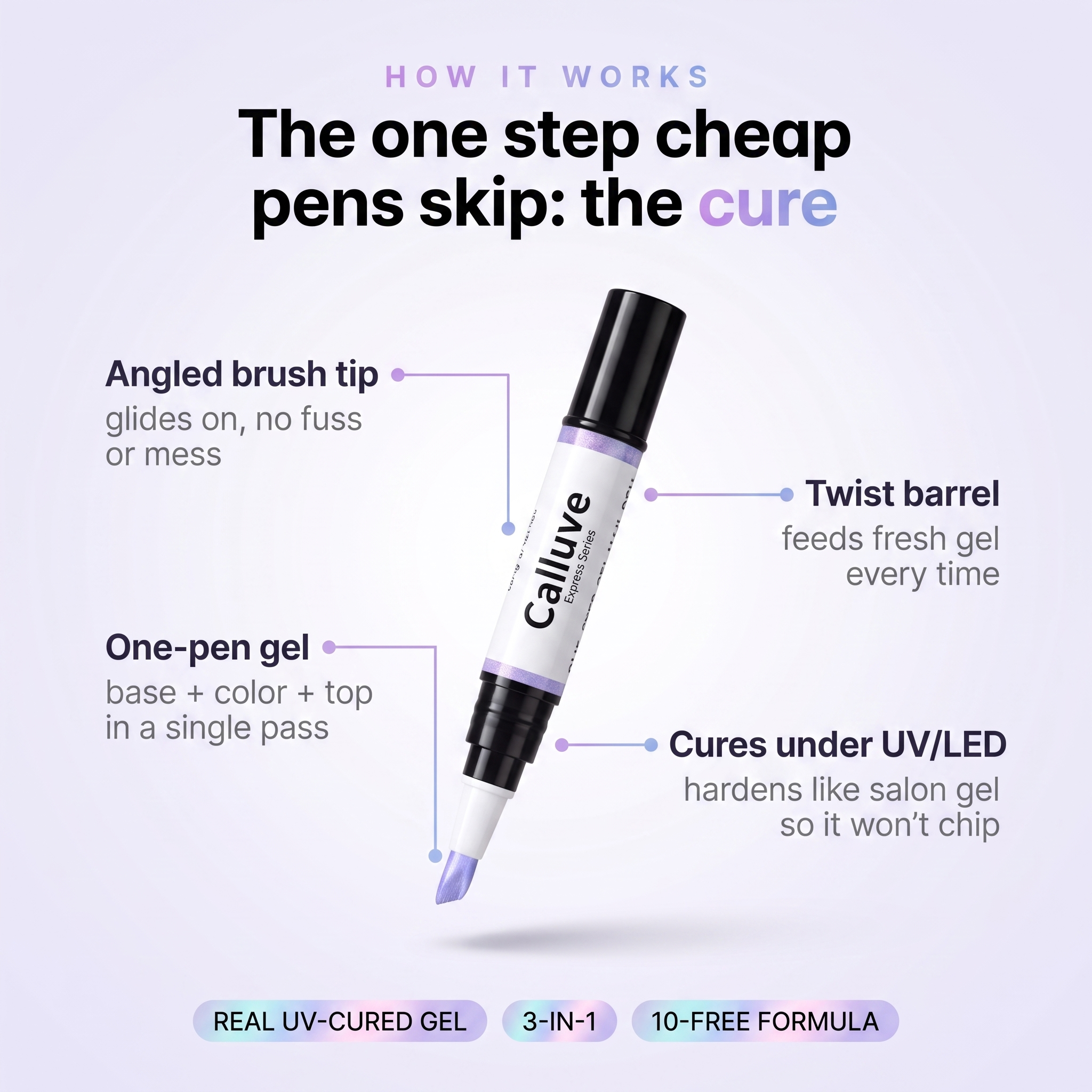 Aura Gel Pen — One-Step Cure Nail Set (6 Colors Set)